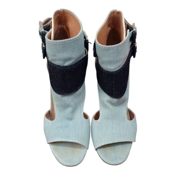 Laurence Dacade Rush Denim Peep Toe Ankle Booties Size EU 37/USA 6.5 - Picture 7 of 13